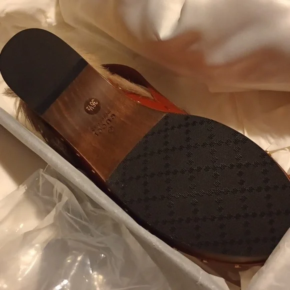 NWT Gucci Calfskin Fur Horsebit Amstel Slingback Clogs NIB - Picture 8 of 10